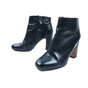 Madewell Boots 8.5 Black Leather Chunky Block Heel Modern Chic Heeled Booties